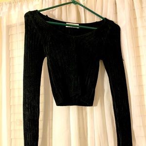 Urban outfitters nylon black crop sweater !